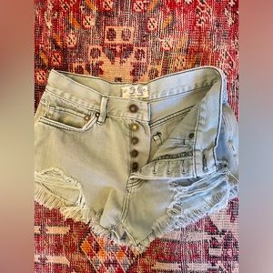 25” Free People olive green high waisted shorts